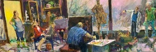 Winter Drawing Group with Self Portrait