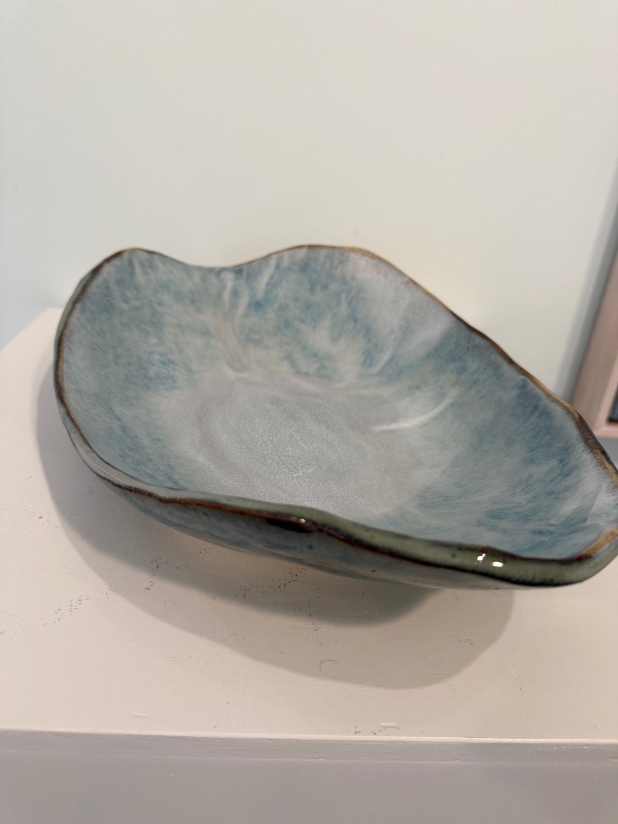 Large Freeform Blue Sky Platter 