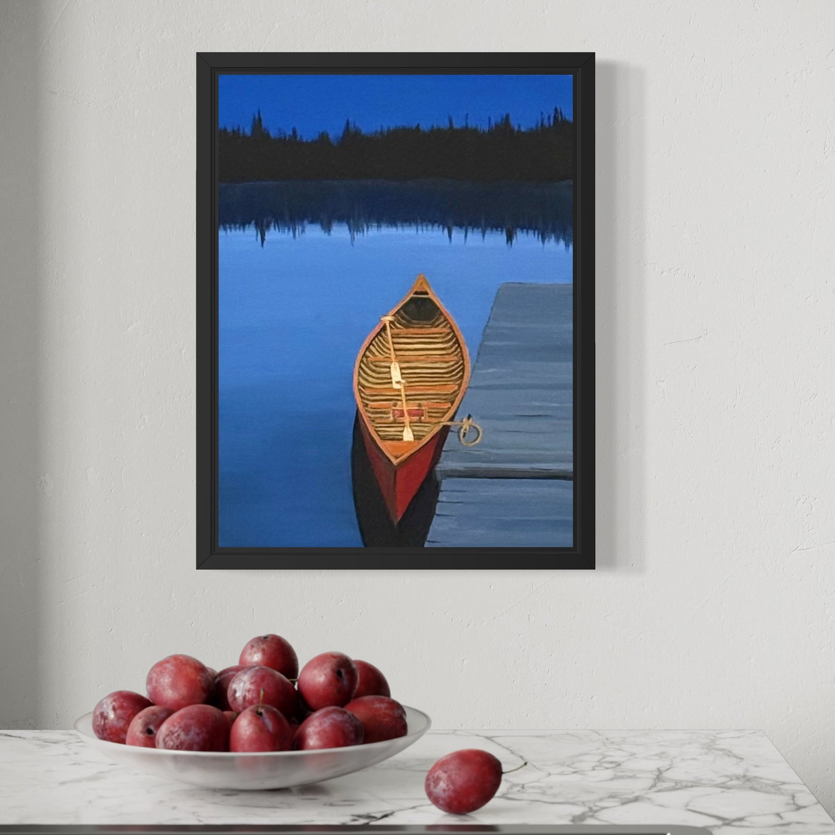 Canoe on the Pond at Sunset 