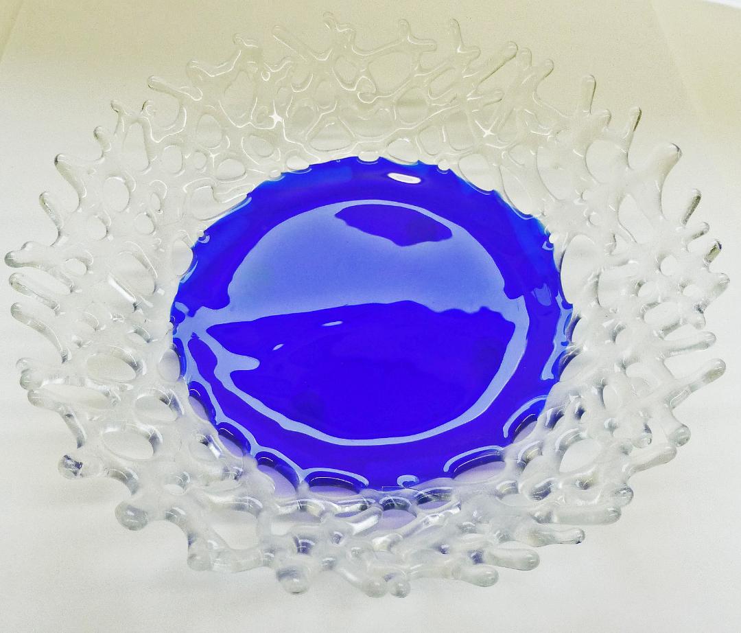 Saphire and ice glass bowl