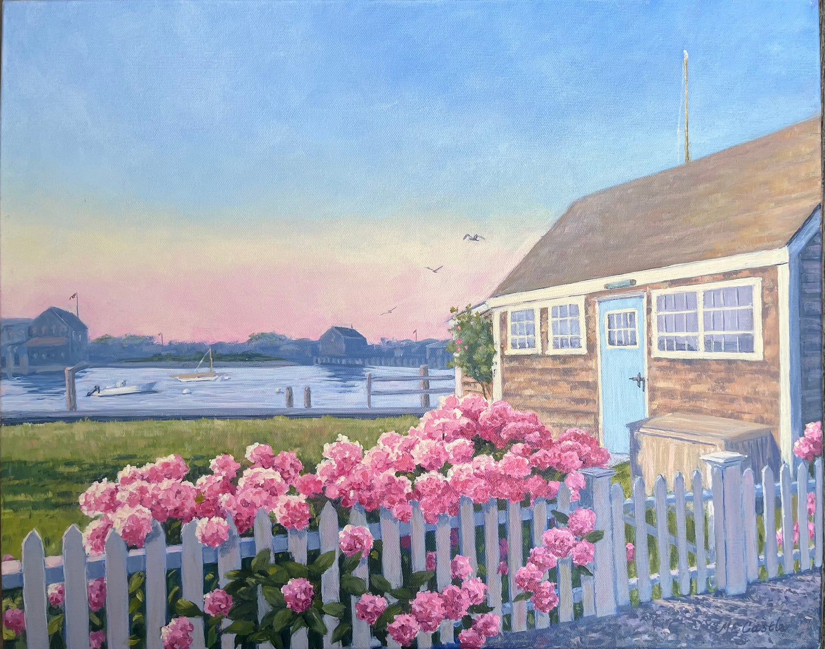 Lydia Cottage with Hydrangeas 