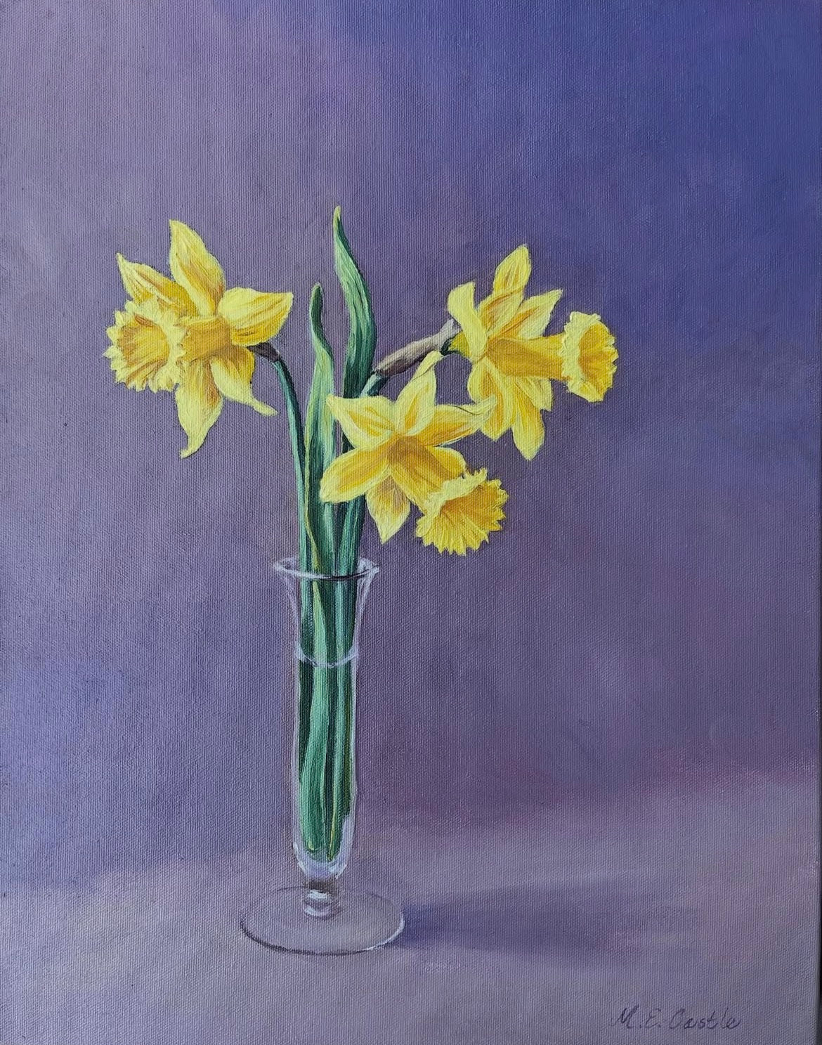 Daffodils in a Glass Vase