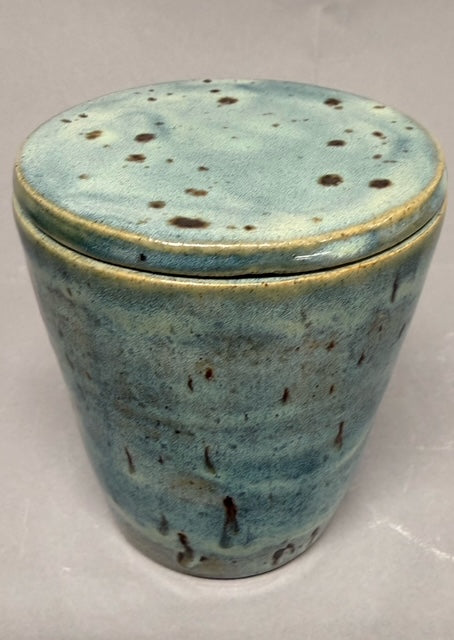 Lidded Green Forest Vessel