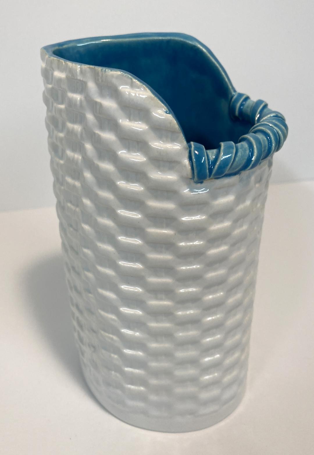 Wedgewood pitcher basket weave with woven rim