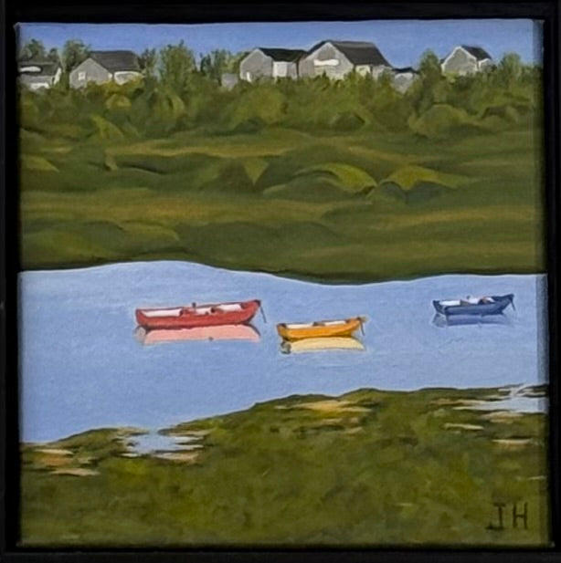 Three Rowboats on the Pond