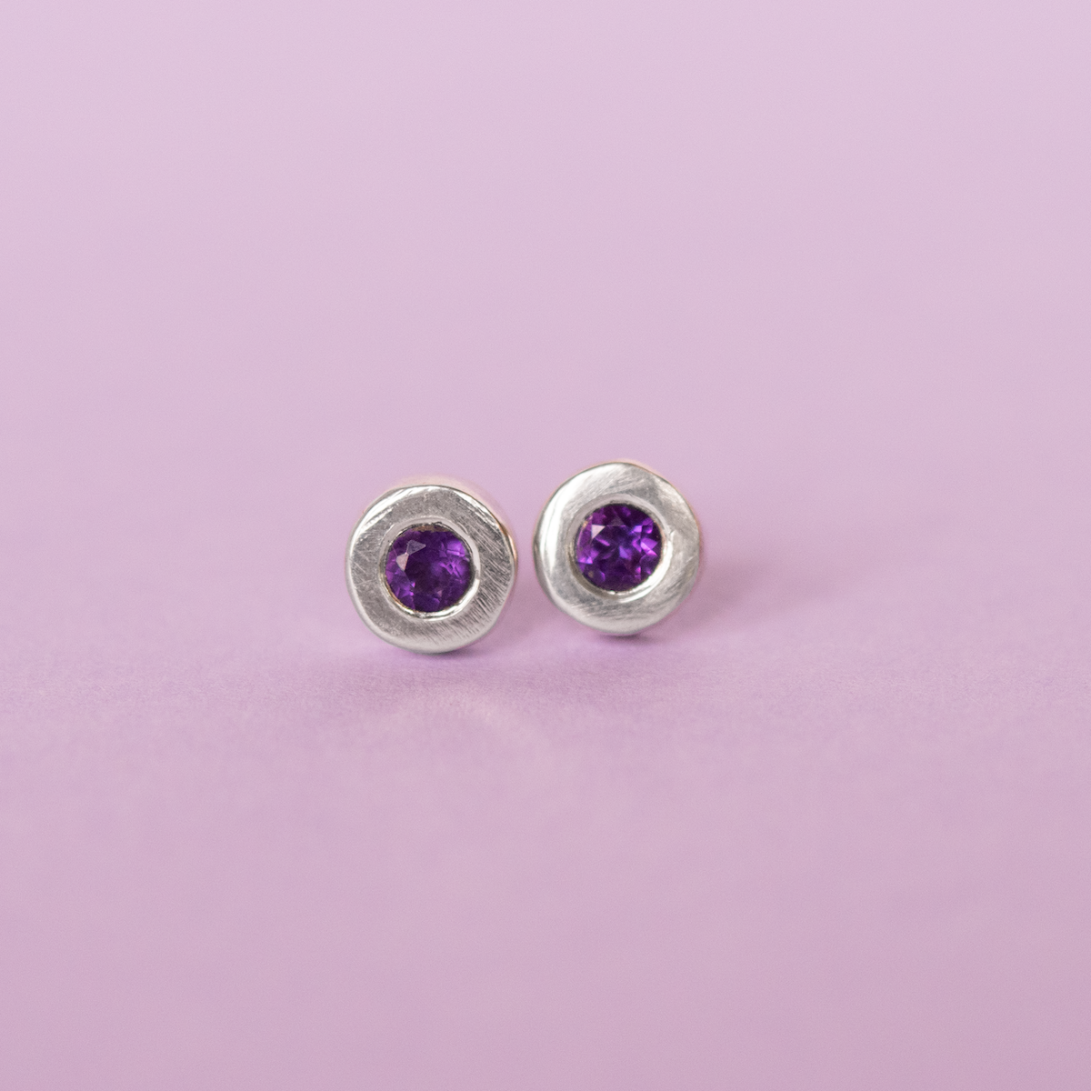 Amethyst Big Studs