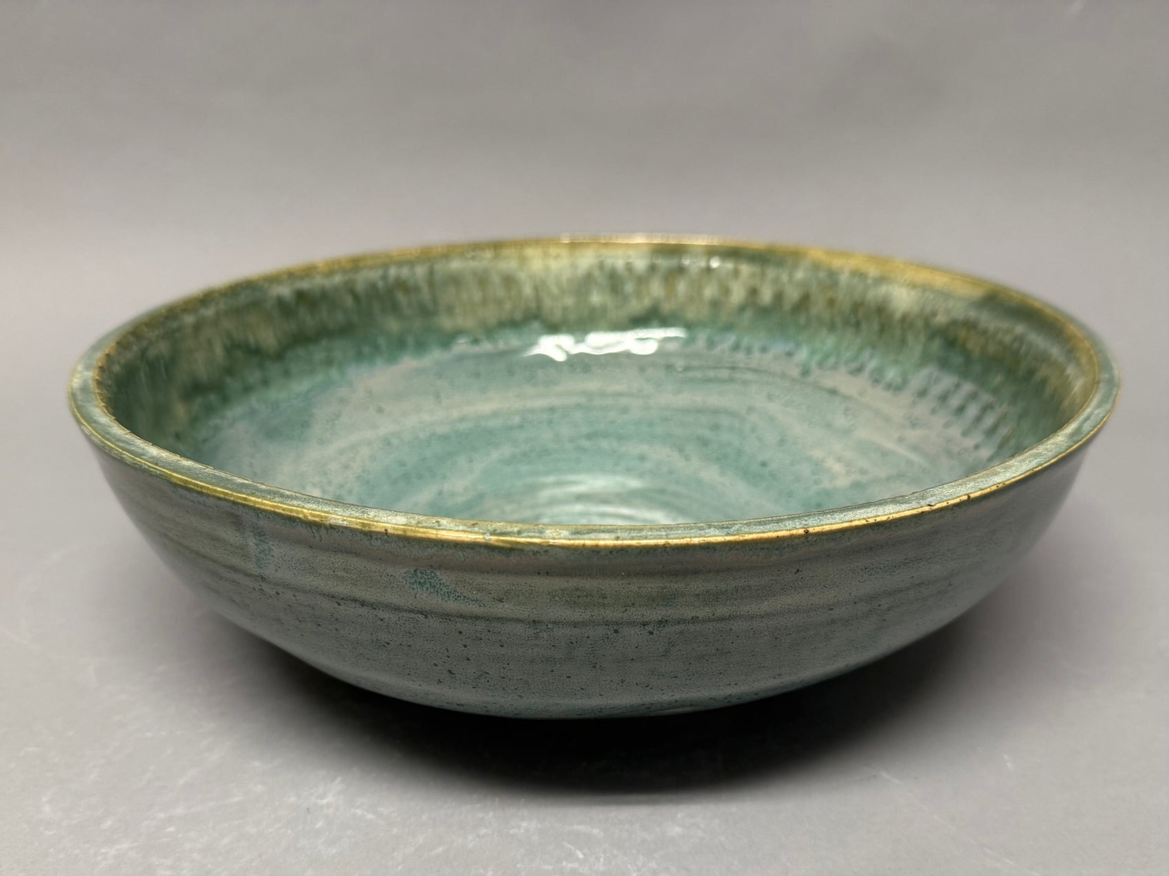 Large stoneware bowl (blue green)