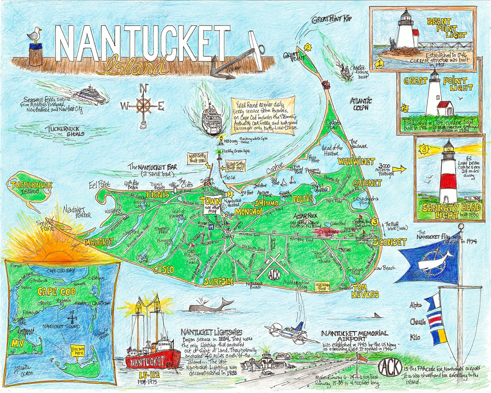 Map of Nantucket Island