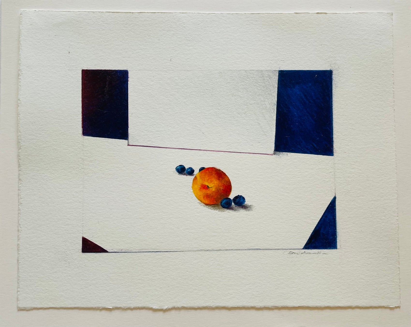 Apricot with 4 Blueberries