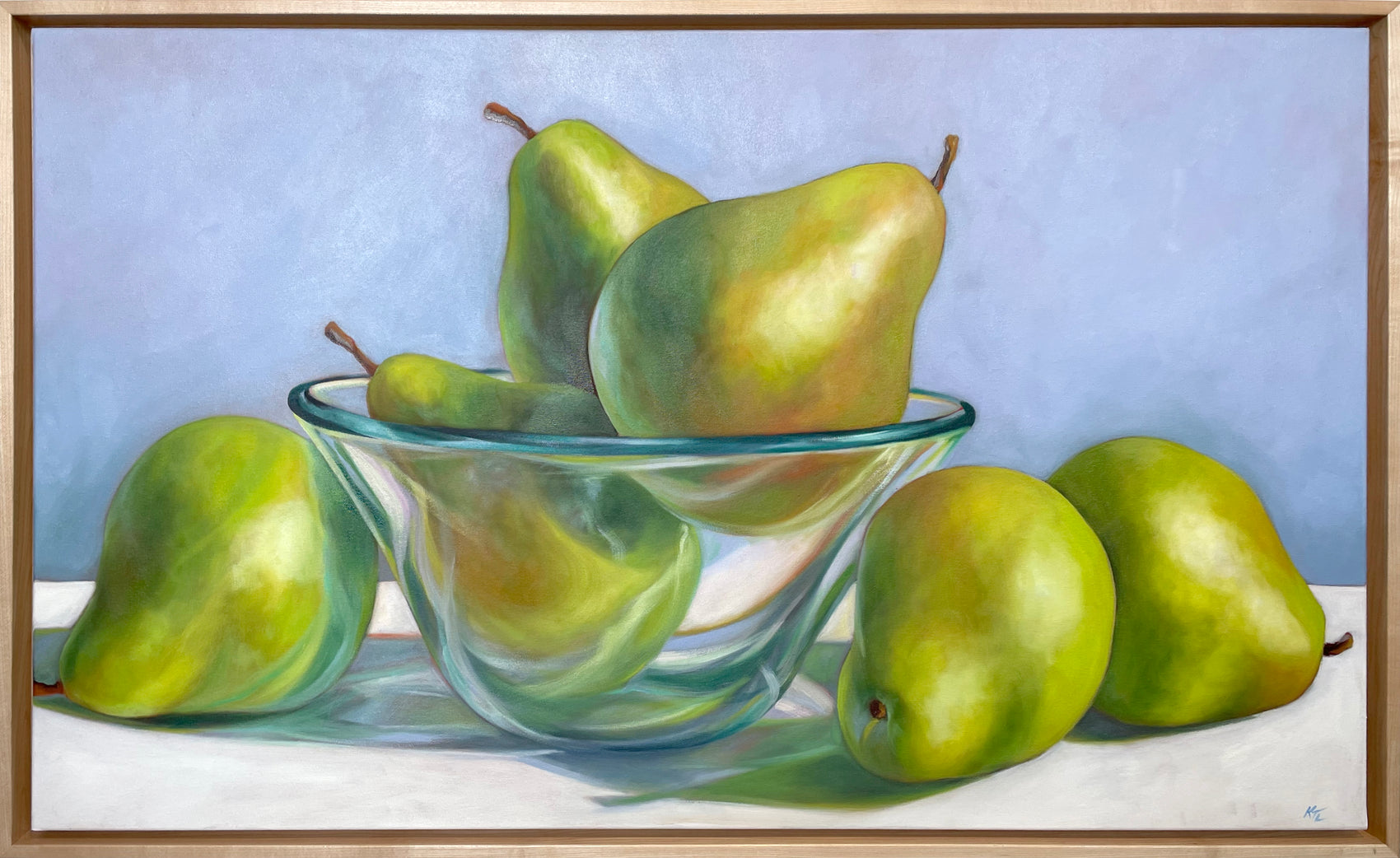 Pears in Glass Bowl