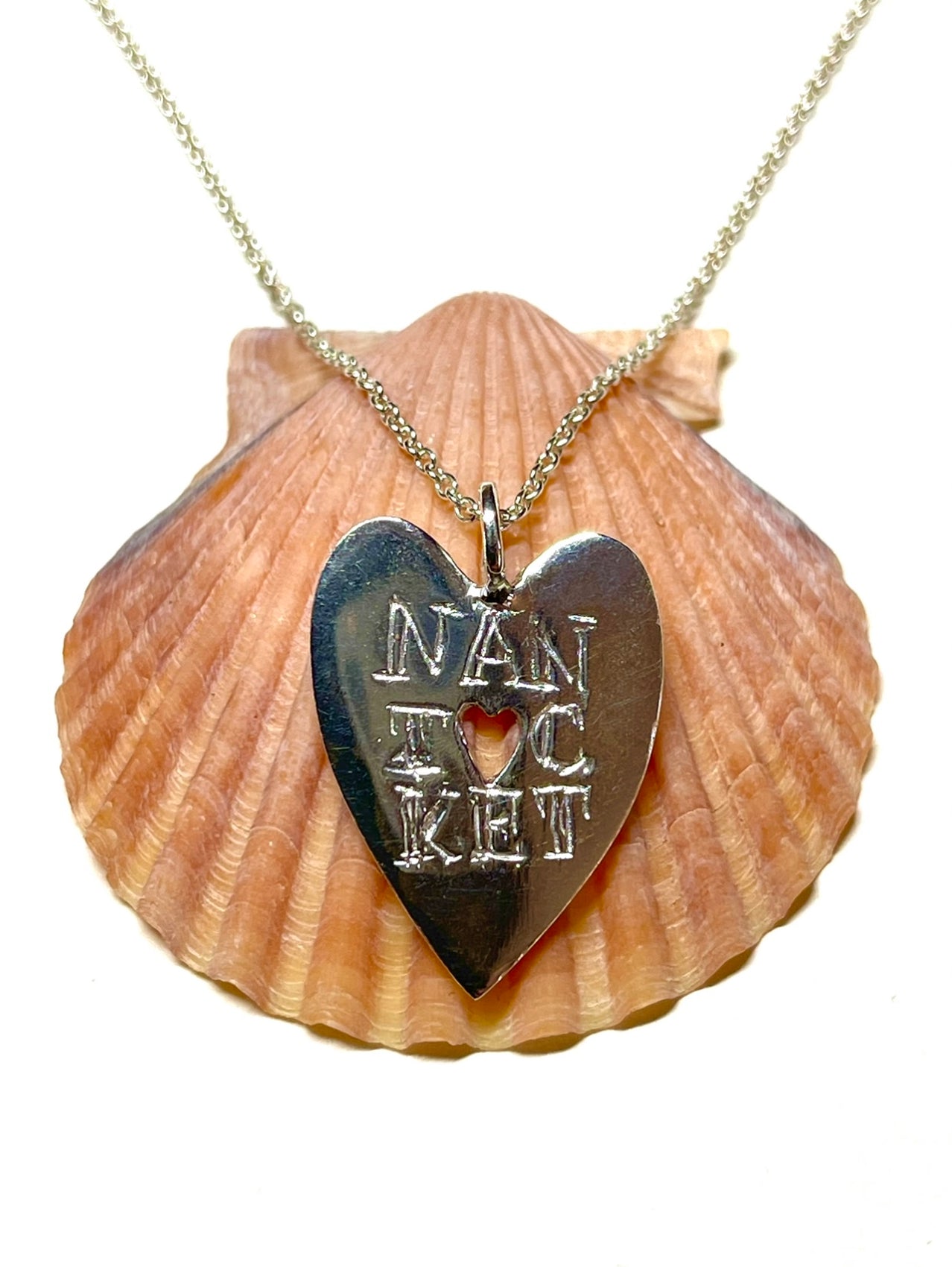 Sterling Nantucket Heart Necklace