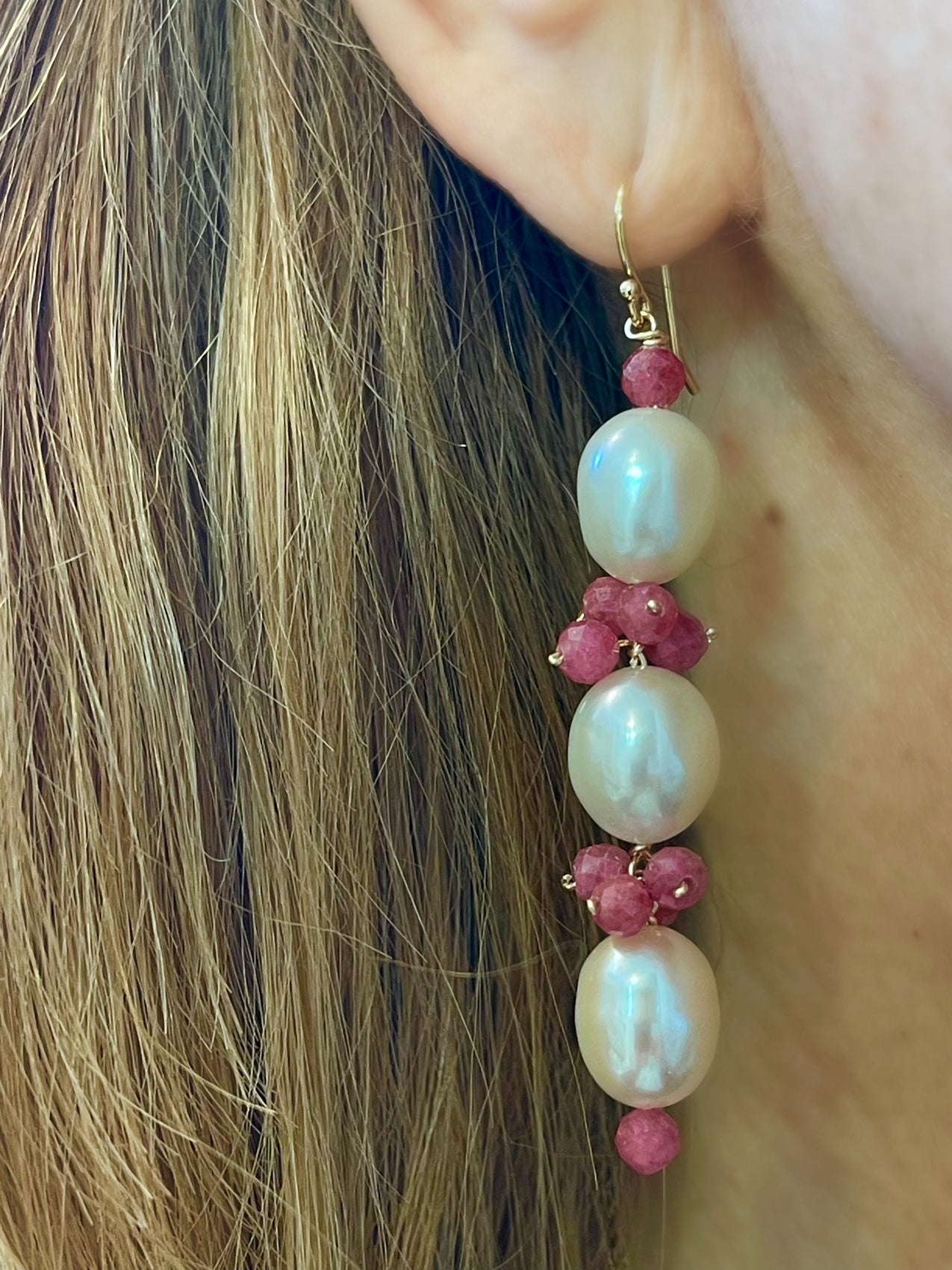 Pearl & Tourmaline Earrings